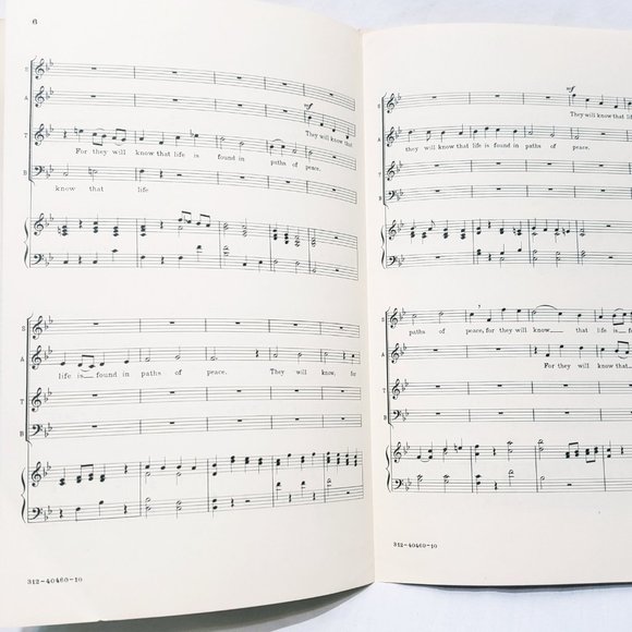 Choir Loft Choral Series Sheet Music 1960 Vintage Piano Psalm of Peace 312-40460 - Picture 5 of 5